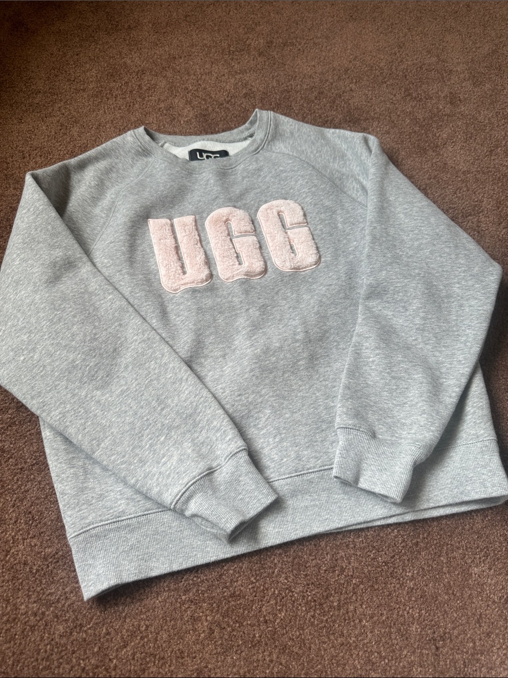 UGG Light Gray Fleece-Lined Crewneck Sweatshirt
